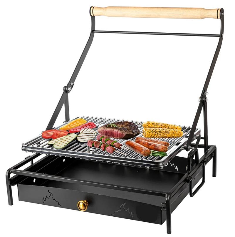 BARBECUE AMÉRICAIN PORTABLE AVEC GRILLE TOURNANTE | STOCK LIMITÉ – InBello