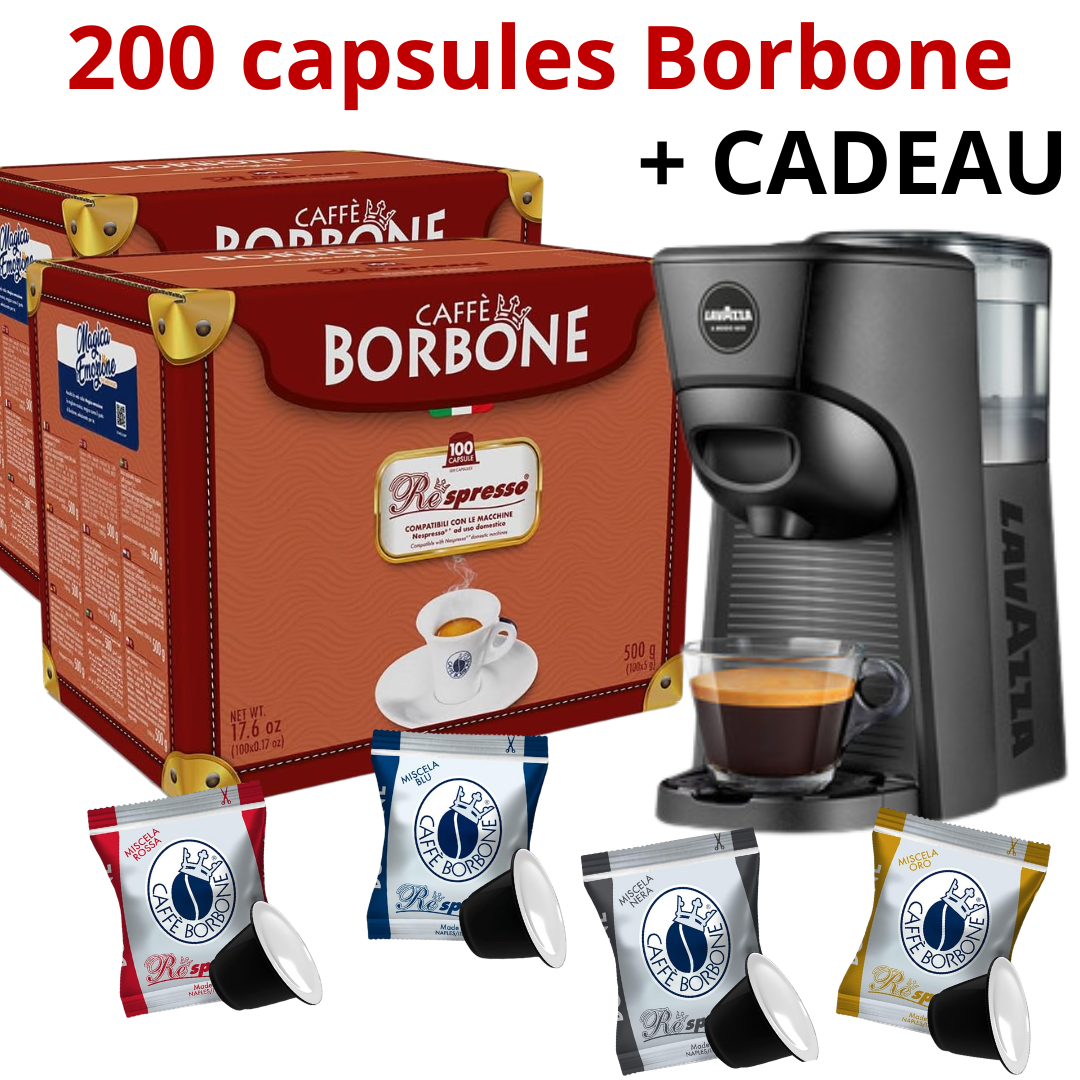 CAFFÈ BORBONE 200 CAPSULE COMPATIBLES + 1 CADEAU | OFFRE RÉSERVÉE AUX NOUVEAUX CLIENTS