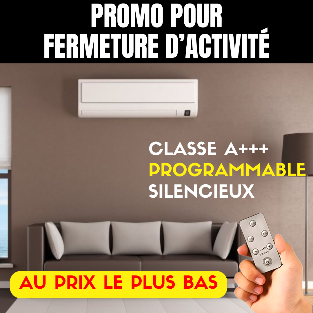 CLIMATISEUR MURAL BE | PROMO POUR FERMETURE D’ACTIVITÉ