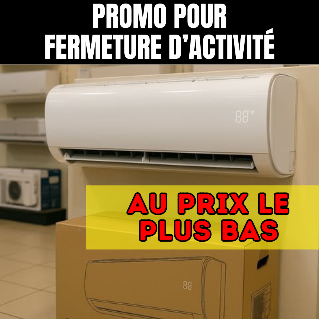 CLIMATISEUR MURAL BE | PROMO POUR FERMETURE D’ACTIVITÉ