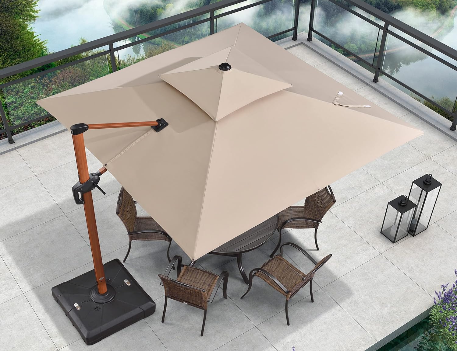 PARASOL DÉCENTRALISÉ 3,5x3,5m | PROMOTION RÉSERVÉE AUX NOUVEAUX CLIENTS